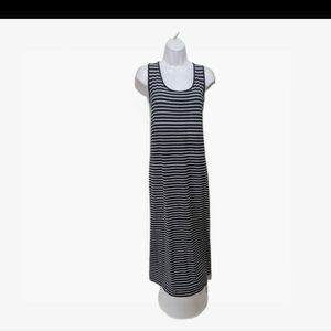 J Jill Striped Tank Midi Maxi Dress L Sleeveless Vacation Resort Boho #5555
